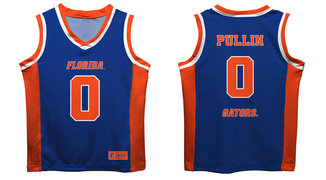 Florida Gators Vive La Fete Zyon Pullin Game Day Blue Boys Basketball Jersey