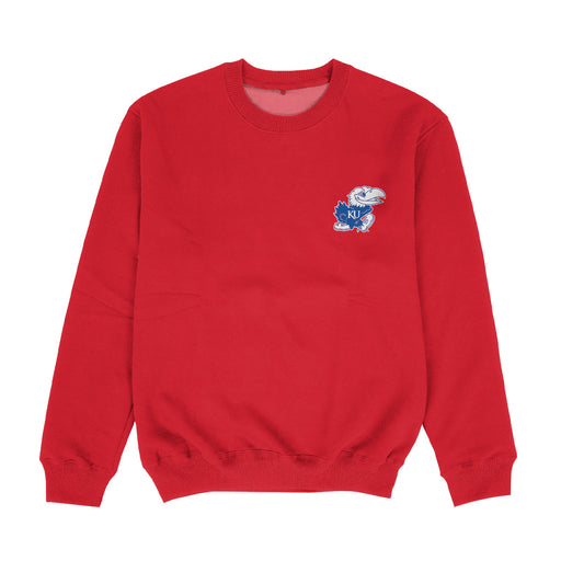 Kansas Jayhawks Hand Sketched Vive La Fete Impressions Artwork Womens  Red Crewneck Sweatshirt