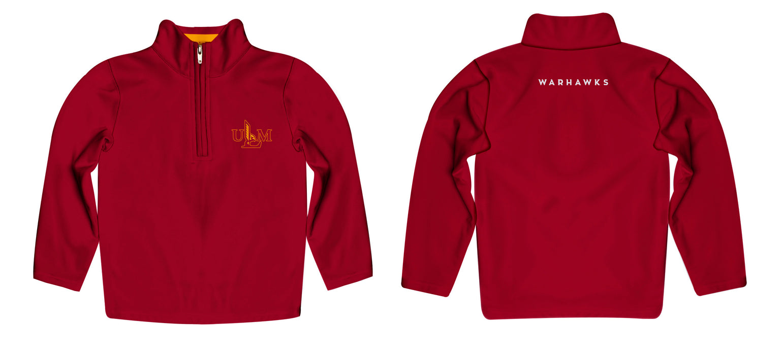 Louisiana Monroe Warhawks Vive La Fete Logo and Mascot Name Womens Maroon Quarter Zip Pullover - Vive La Fête - Online Apparel Store