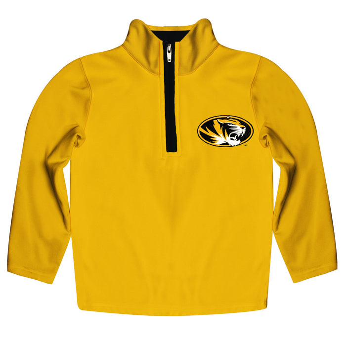 Missouri Tigers MU Hand Sketched Vive La Fete Impressions Artwork  Gold Quarter Zip Pullover V1