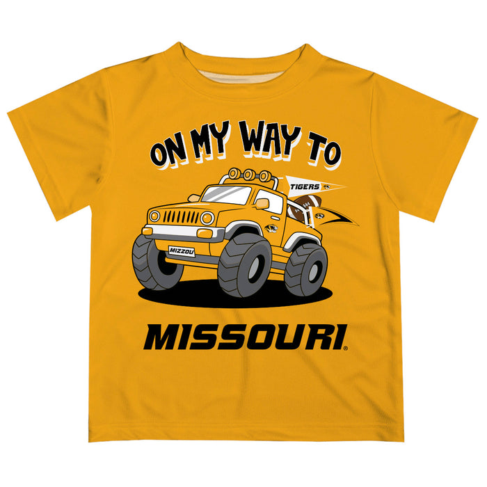 Mizzou Tigers Vive La Fete Monster Truck Boys Game Day Yellow Short Sleeve Tee