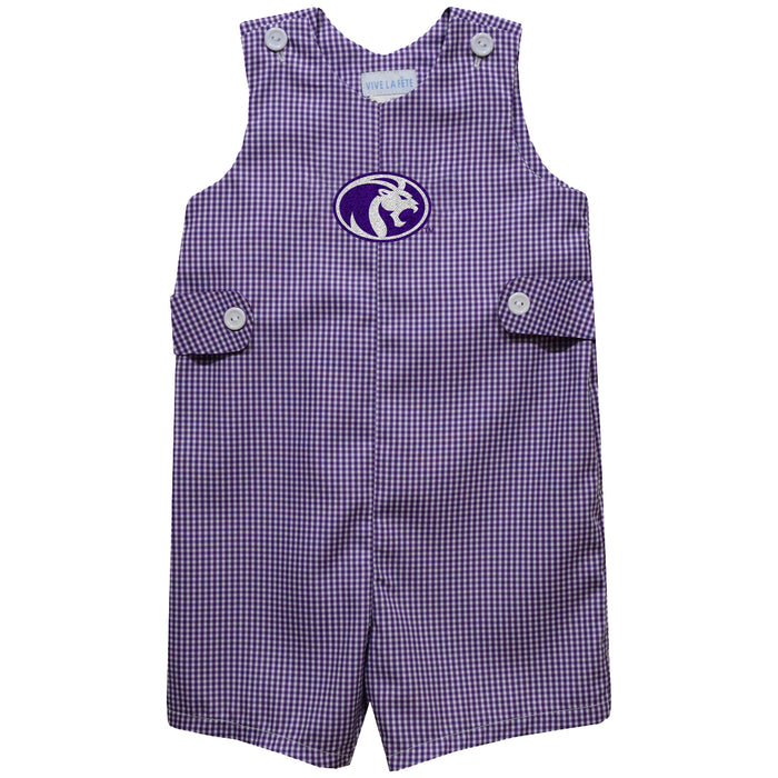 North Alabama Lions Embroidered Purple Gingham Boys Jon Jon