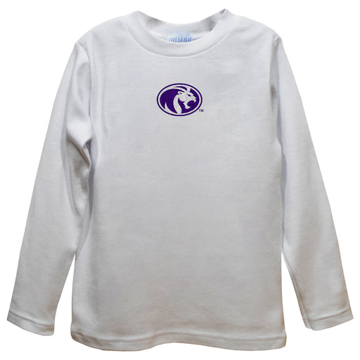 North Alabama Lions Embroidered White Knit Long Sleeve Boys Tee Shirt