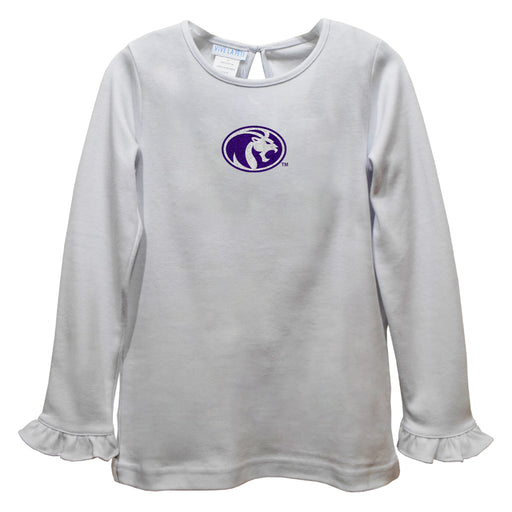 North Alabama Lions Embroidered White Knit Long Sleeve Girls Blouse