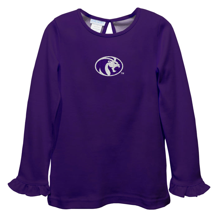 North Alabama Lions Embroidered Purple Knit Long Sleeve Girls Blouse