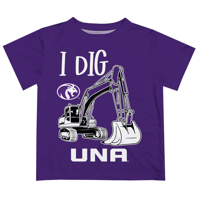 North Alabama Lions Vive La Fete Excavator Boys Game Day Purple Short Sleeve Tee