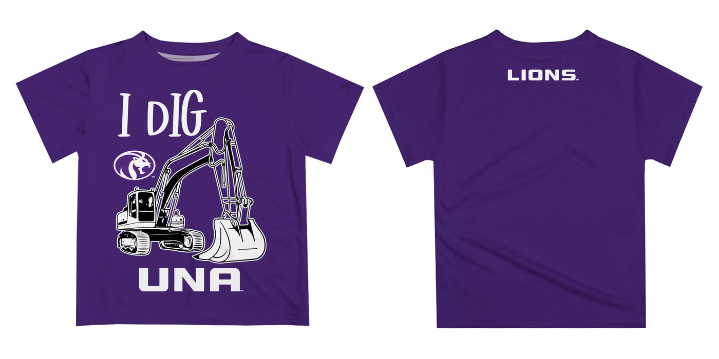 North Alabama Lions Vive La Fete Excavator Boys Game Day Purple Short Sleeve Tee - Vive La Fête - Online Apparel Store