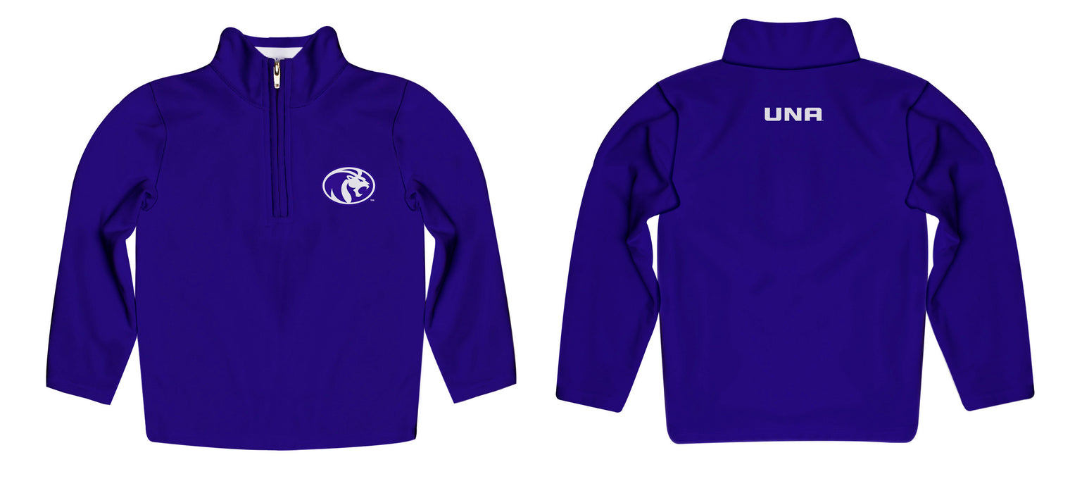 North Alabama Lions Vive La Fete Logo and Mascot Name Womens Purple Quarter Zip Pullover - Vive La Fête - Online Apparel Store