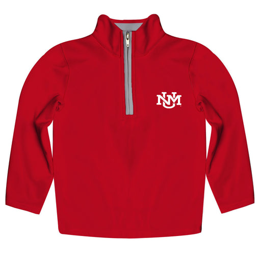 New Mexico Lobos UNM Hand Sketched Vive La Fete Impressions Artwork  Red Quarter Zip Pullover V1