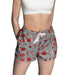 New Mexico Lobos UNM Repeat Print Hand Sketched Vive La Fete Impressions Artwork Womens Gray Lounge Shorts