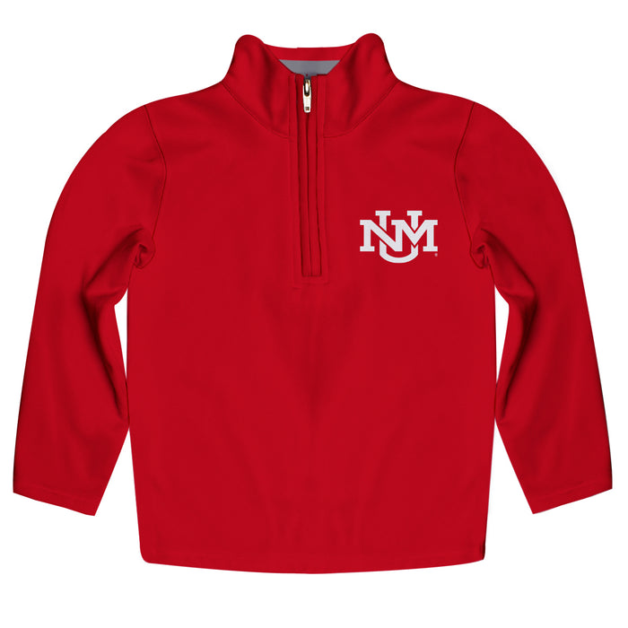 New Mexico Lobos Vive La Fete Logo and Mascot Name Womens Red Quarter Zip Pullover