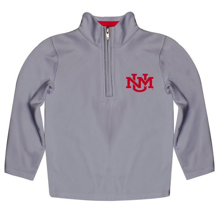 New Mexico Lobos Vive La Fete Logo and Mascot Name Womens Gray Quarter Zip Pullover