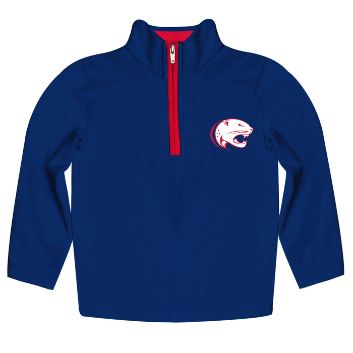 South Alabama Jaguars Hand Sketched Vive La Fete Impressions Artwork  Blue Quarter Zip Pullover V1