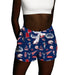 South Alabama Jaguars Repeat Print Hand Sketched Vive La Fete Impressions Artwork Womens Blue Lounge Shorts