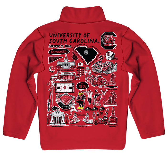 South Carolina Gamecocks Vive La Fete Impressions Artwork Garnet Boys Quarter Zip Pullover V1