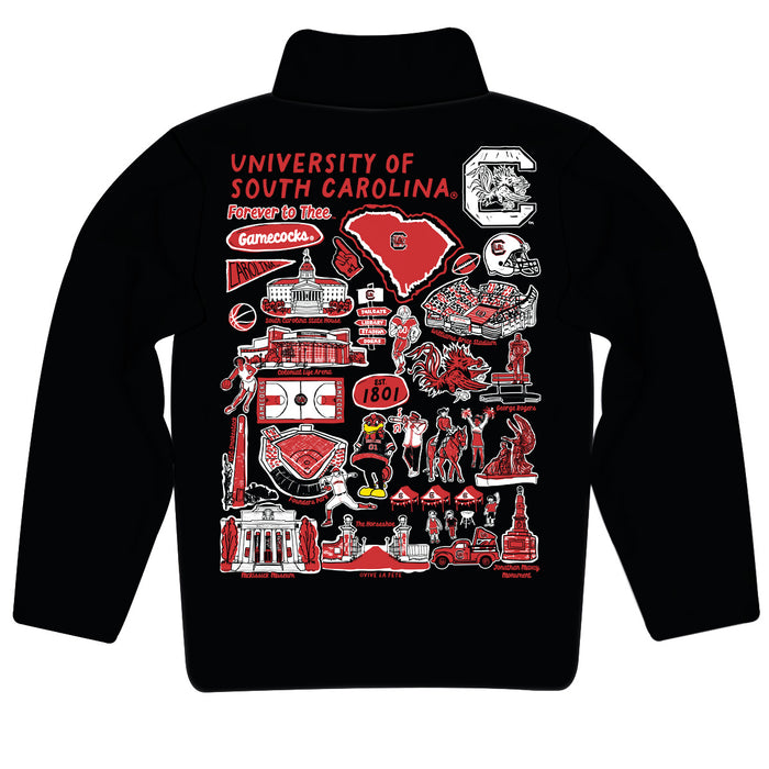 South Carolina Gamecocks Vive La Fete Impressions Artwork Black Boys Quarter Zip Pullover V1