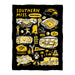 Southern Miss Golden Eagles Black Hand Sketched Vive La Fete Impressions Artwork Plush Soft Minky Blanket 36 x 48