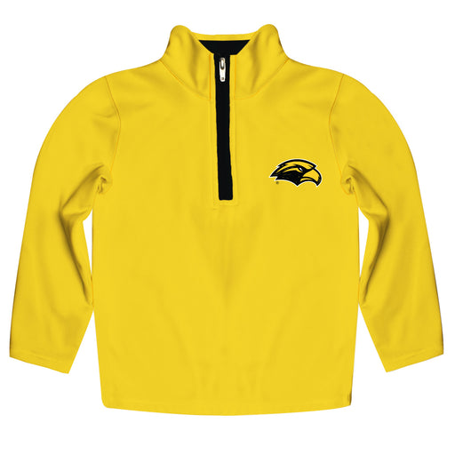 Southern Miss Golden Eagles Hand Sketched Vive La Fete Impressions Artwork  Gold Quarter Zip Pullover V1