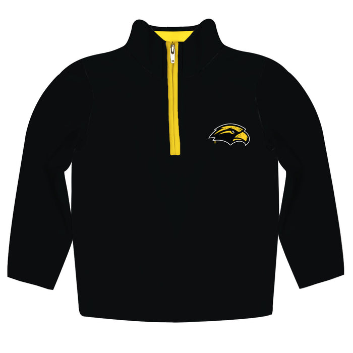 Southern Miss Golden Eagles Hand Sketched Vive La Fete Impressions Artwork  Black Quarter Zip Pullover V1