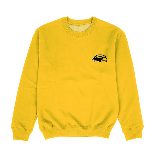 Southern Miss Golden Eagles Hand Sketched Vive La Fete Impressions Artwork Womens  Gold Crewneck Sweatshirt