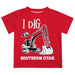 Southern Utah University Thunderbirds Vive La Fete Excavator Boys Game Day Red Short Sleeve Tee