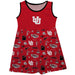 University of Utah Utes Sleeveless Tank Dress Girls Red Repeat Print Hand Sketched Vive La Fete Impressions