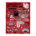 University of Utah Utes Red Hand Sketched Vive La Fete Impressions Artwork Plush Soft Minky Blanket 36 x 48