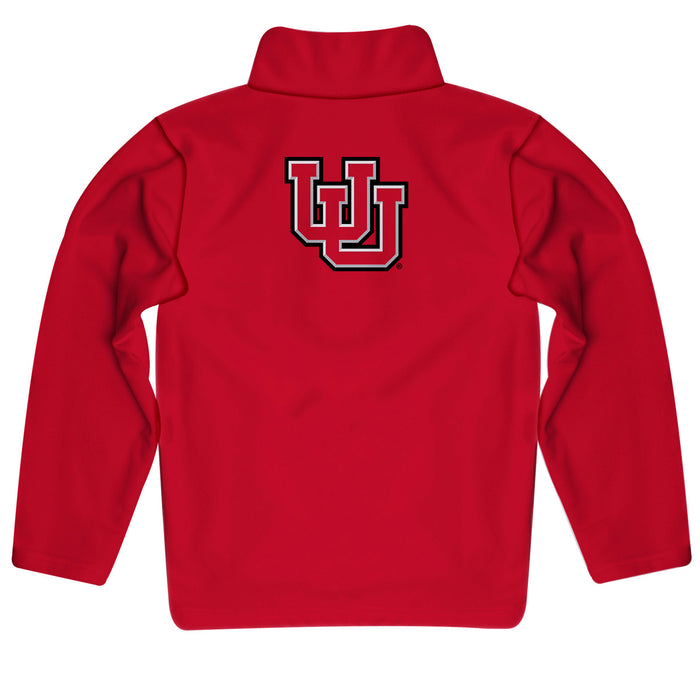 University of Utah Utes Vive La Fete Game Day Solid Red Quarter Zip Pullover Sleeves