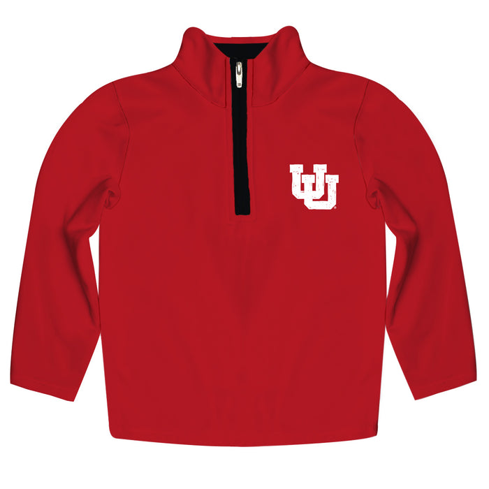 University of Utah Utes Hand Sketched Vive La Fete Impressions Artwork  Red Quarter Zip Pullover V1