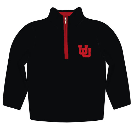 University of Utah Utes Hand Sketched Vive La Fete Impressions Artwork  Black Quarter Zip Pullover V1