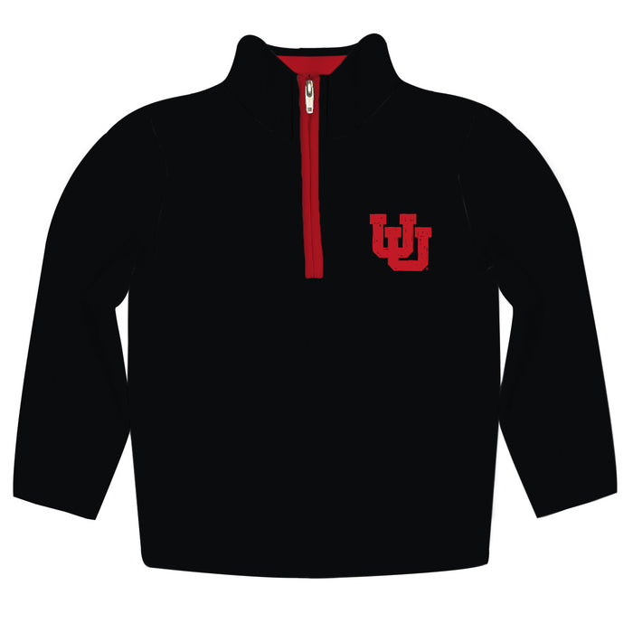 University of Utah Utes Hand Sketched Vive La Fete Impressions Artwork  Black Quarter Zip Pullover V1