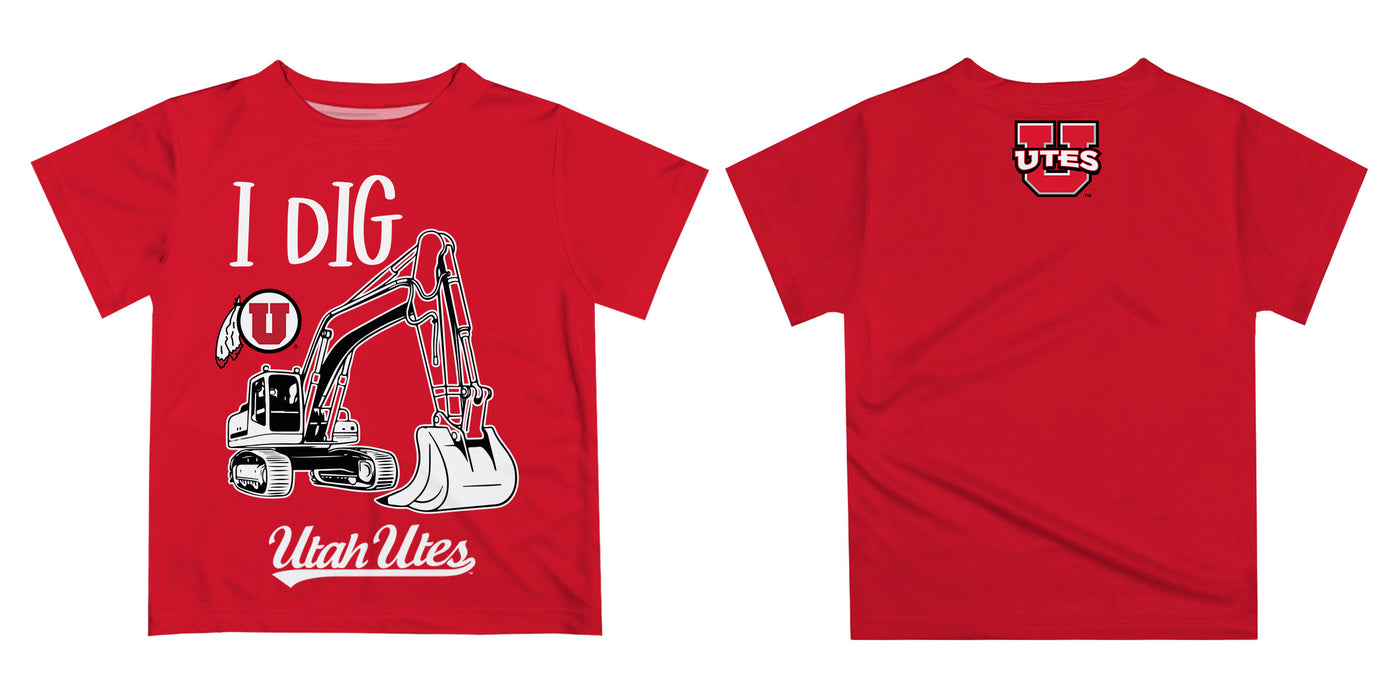 University of Utah Utes Vive La Fete Excavator Boys Game Day Red Short Sleeve Tee - Vive La Fête - Online Apparel Store