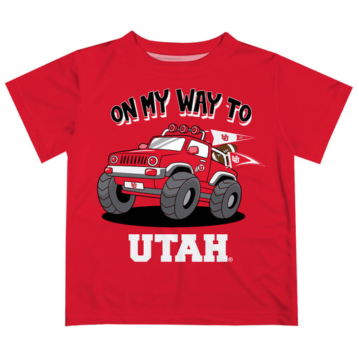 University of Utah Utes  Vive La Fete Monster Truck Boys Game Day Red Short Sleeve Tee