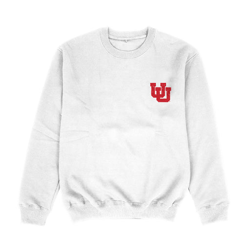 University of Utah Utes Hand Sketched Vive La Fete Impressions Artwork Womens  White Crewneck Sweatshirt