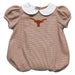 Texas Longhorns Embroidered Orange Gingham Girls Baby Bubble Short Sleeve