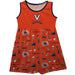 Virginia Cavaliers UVA Sleeveless Tank Dress Girls Orange Repeat Print Hand Sketched Vive La Fete Impressions