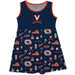 Virginia Cavaliers UVA Sleeveless Tank Dress Girls Navy Repeat Print Hand Sketched Vive La Fete Impressions