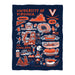 Virginia Cavaliers UVA Navy Hand Sketched Vive La Fete Impressions Artwork Plush Soft Minky Blanket 36 x 48