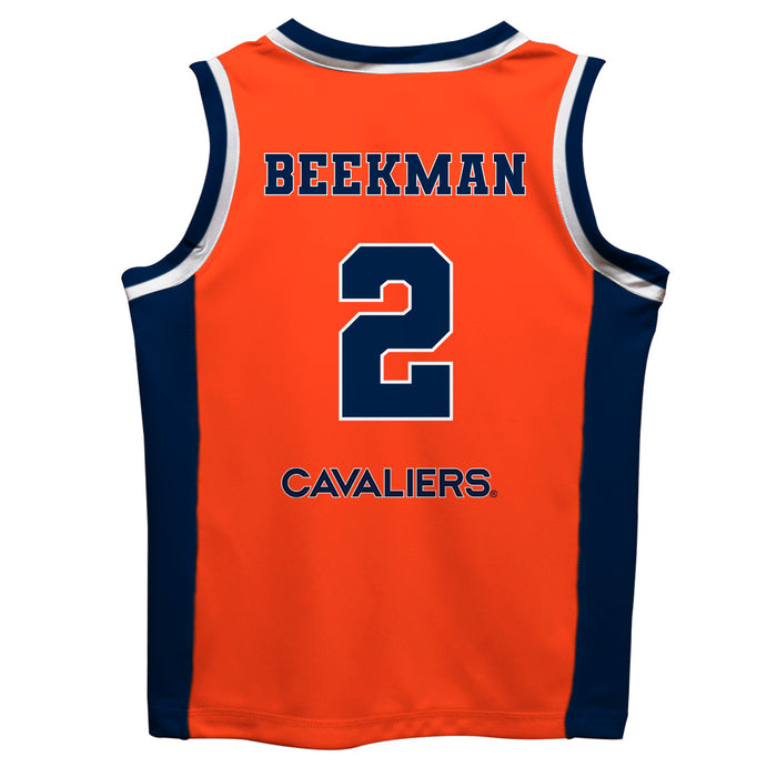 Virginia Cavaliers UVA Vive La Fete Reece Beekman Game Day Orange Boys Basketball Jersey