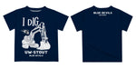 University of Wisconsin Stout Blue Devils UW  Vive La Fete Excavator Boys Game Day Navy Short Sleeve Tee - Vive La Fête - Online Apparel Store