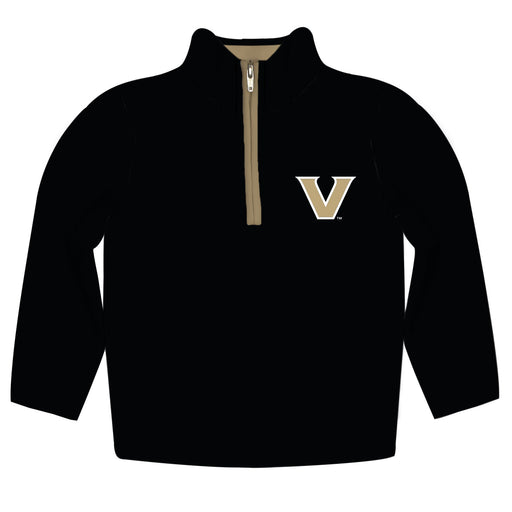 Vanderbilt University Commodores Hand Sketched Vive La Fete Impressions Artwork  Black Quarter Zip Pullover V1