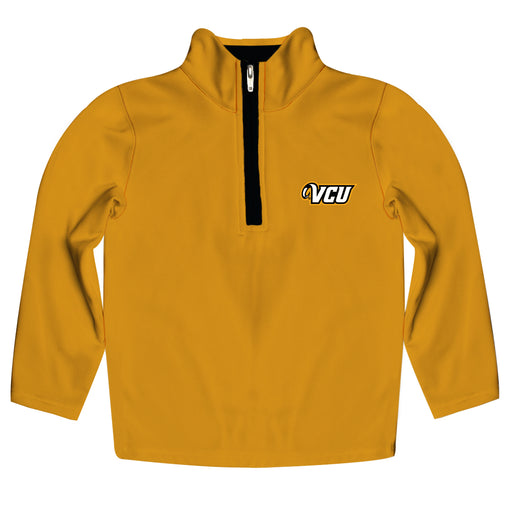 VCU Rams Virginia Commonwealth University Hand Sketched Vive La Fete Impressions Artwork  Gold Quarter Zip Pullover V1