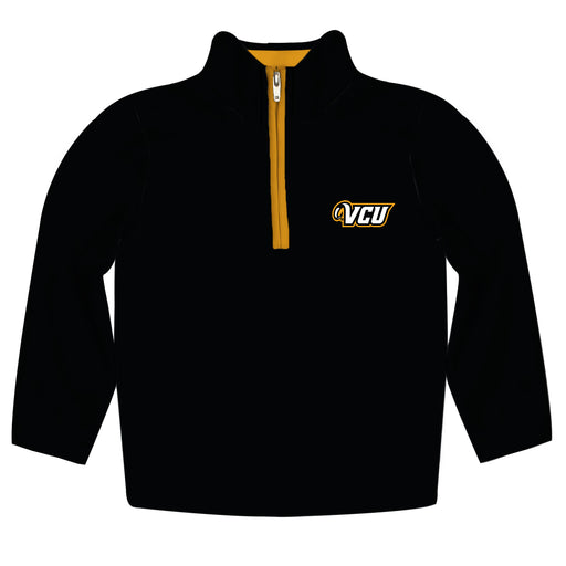 VCU Rams Virginia Commonwealth University Hand Sketched Vive La Fete Impressions Artwork  Black Quarter Zip Pullover V1