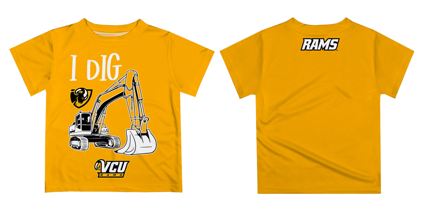 VCU Rams Virginia Commonwealth University Vive La Fete Excavator Boys Game Day Gold Short Sleeve Tee - Vive La Fête - Online Apparel Store