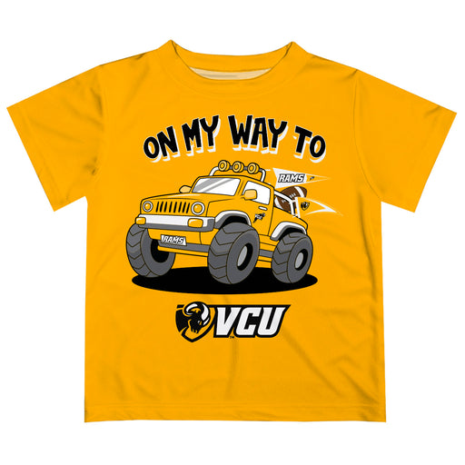 VCU Rams Virginia Commonwealth University  Vive La Fete Monster Truck Boys Game Day Gold Short Sleeve Tee