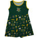 Vermont Catamounts Sleeveless Tank Dress Girls Green Logo & Repeat Print Hand Sketched Vive La Fete Impressions Artwork