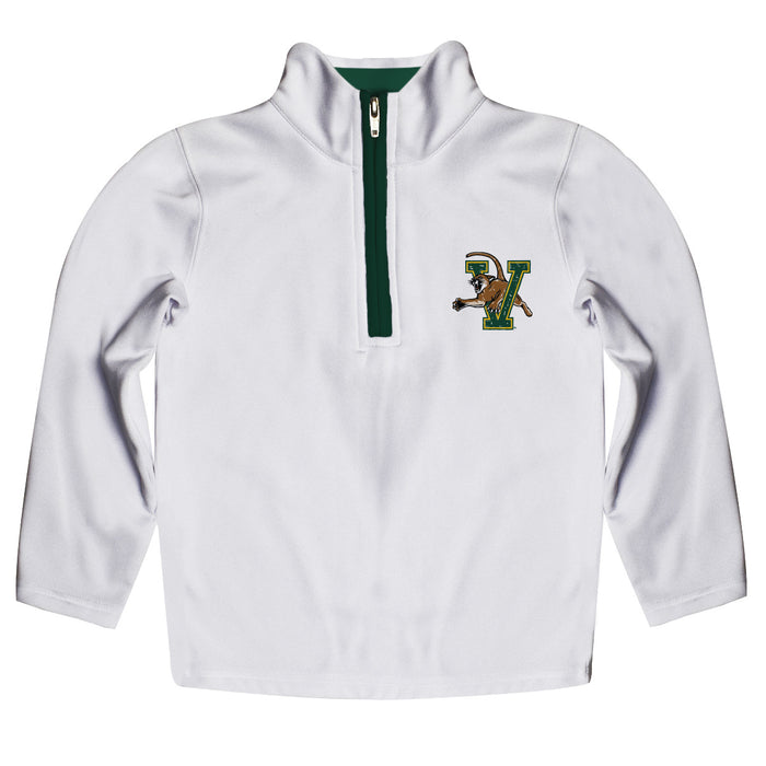 Vermont Catamounts Hand Sketched Vive La Fete Impressions Artwork White Quarter Zip Pullover