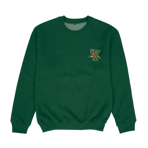 Vermont Catamounts Hand Sketched Vive La Fete Impressions Artwork Womens Green Crewneck Sweatshirt