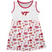 Virginia Tech Hokies VT  Sleeveless Tank Dress Girls White Repeat Print Hand Sketched Vive La Fete Impressions