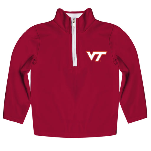 Virginia Tech Hokies VT  Hand Sketched Vive La Fete Impressions Artwork  Red Quarter Zip Pullover V1